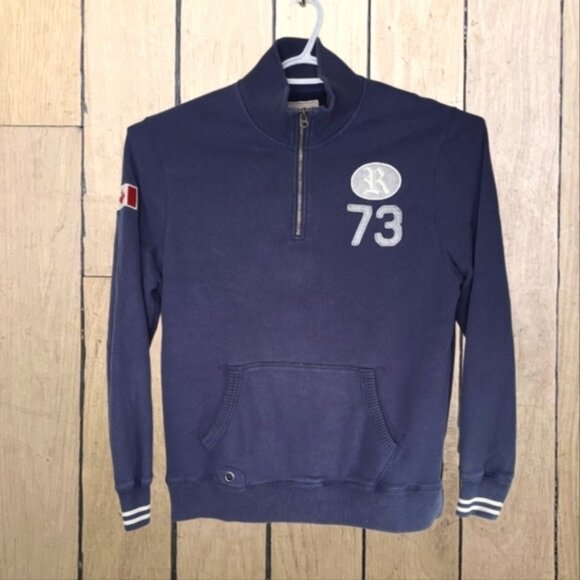 Vintage Roots Men's Sweater Size XL 1/4 Zip Fleece Blue - Picture 1 of 8